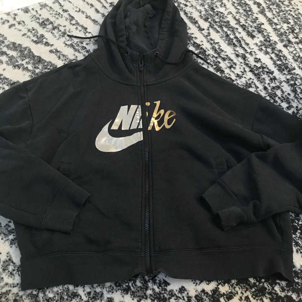 Nike full zip crop rally hoodie